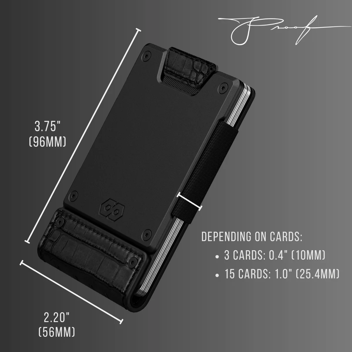 PROOF Wallet | The Everglade | Black Full Grain Crocodile Leather & Dark Gunmetal - Image 6