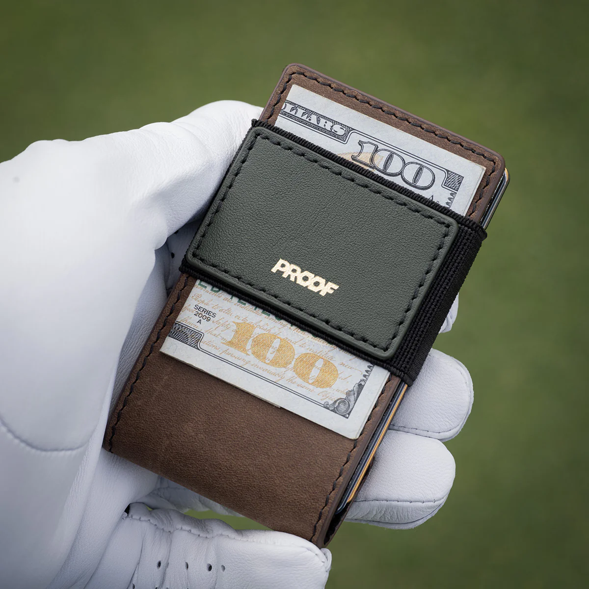 PROOF Wallet | The Greenskeeper | Classic Leather & Fairway Green Gunmetal - Image 3