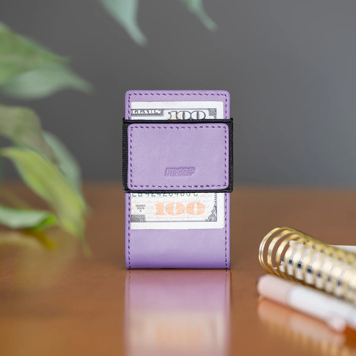 PROOF Wallet | The Lilac Bloom | Lilac Full Grain Leather & Satin Gunmetal - Image 5