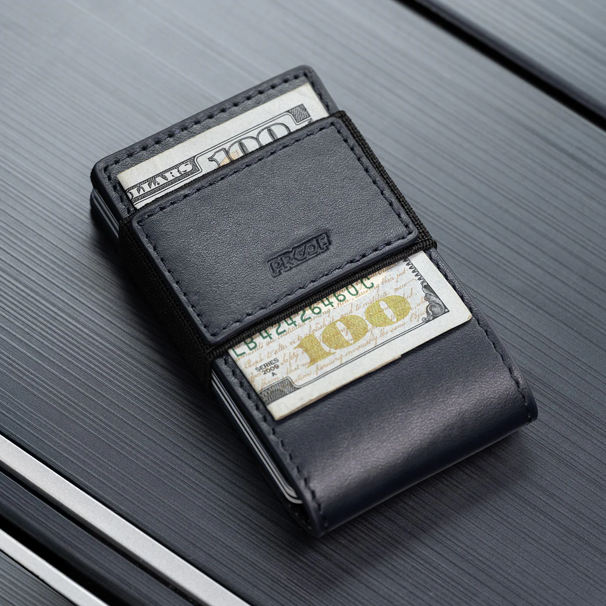 PROOF Wallet | The Nautilus | Midnight Blue Full Grain Leather & Navy Blue Gunmetal - Image 3