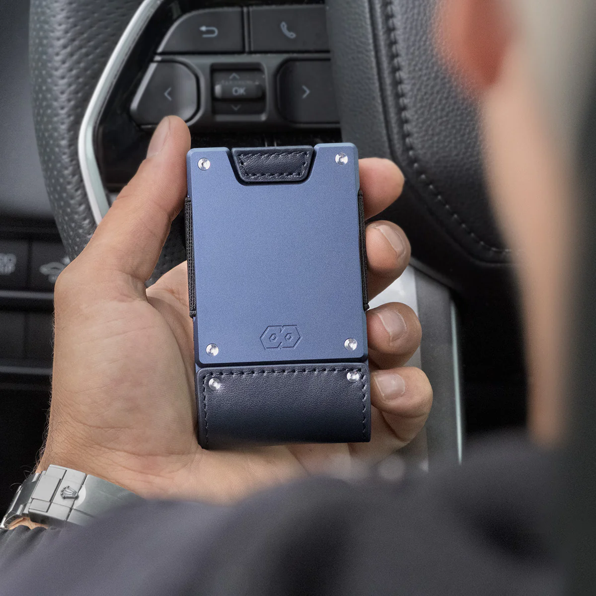 PROOF Wallet | The Nautilus | Midnight Blue Full Grain Leather & Navy Blue Gunmetal - Image 4
